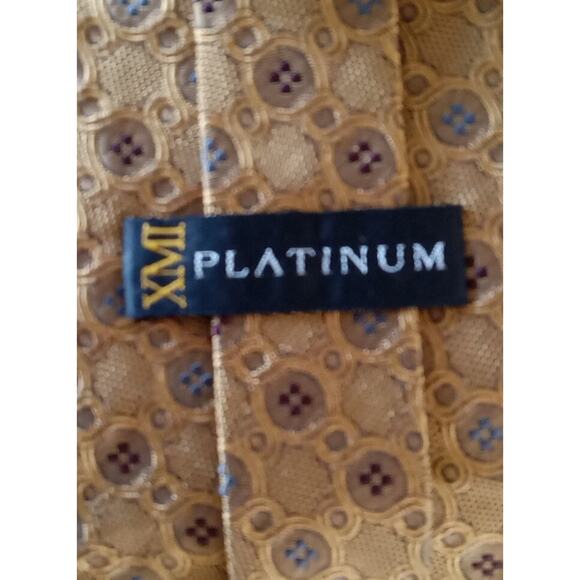 GITMAN BROS Tie Gold Blue 3”x 59” 100% Silk Made USA Excl’t Cond - Picture 4 of 4